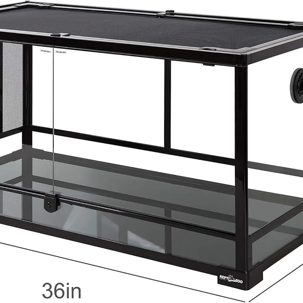 Double Hinged 50 Gallon Reptile Terrarium With Mesh Glass Sides