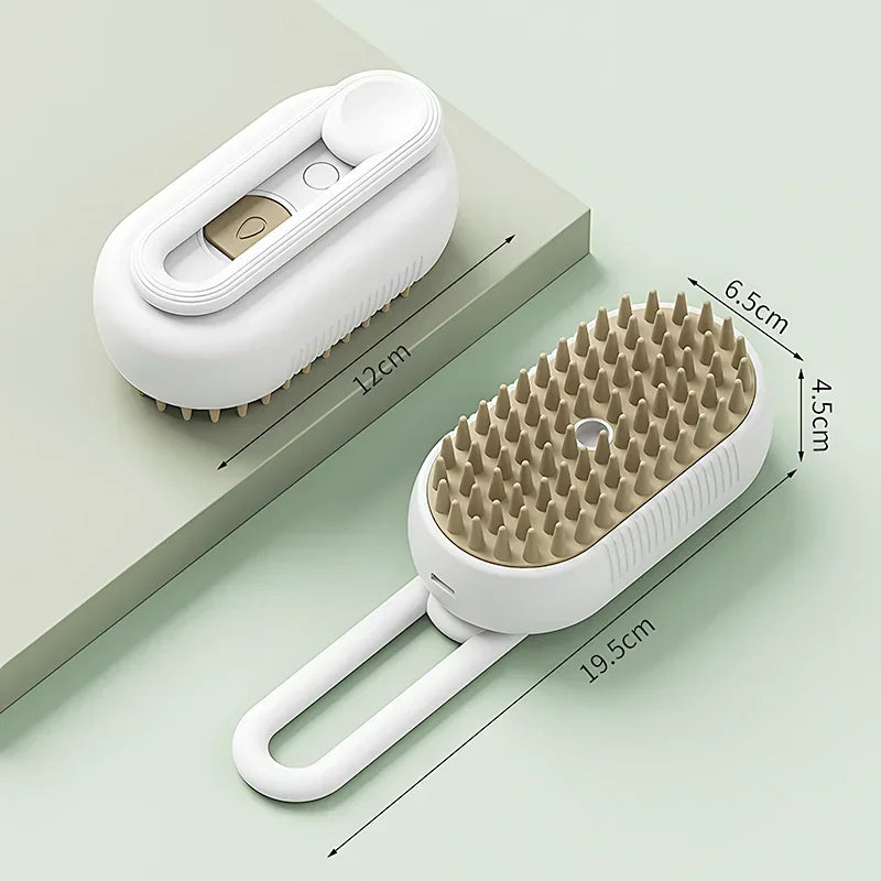 3 In 1 Electric Cat Hair Brush With Steam Spray Massage
