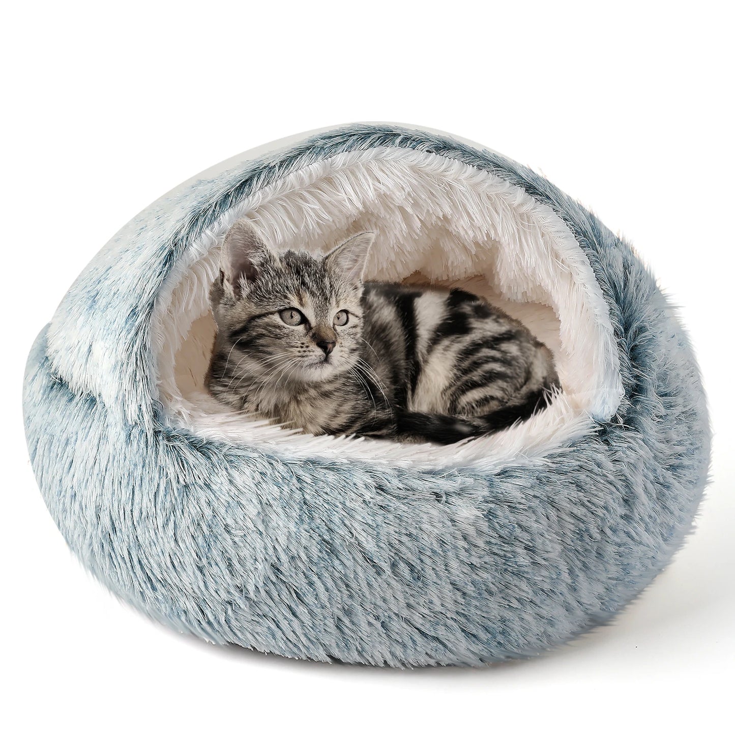 Soft Semi-Enclosed Cat Dog Nest Bed For Indoor Pet Comfort