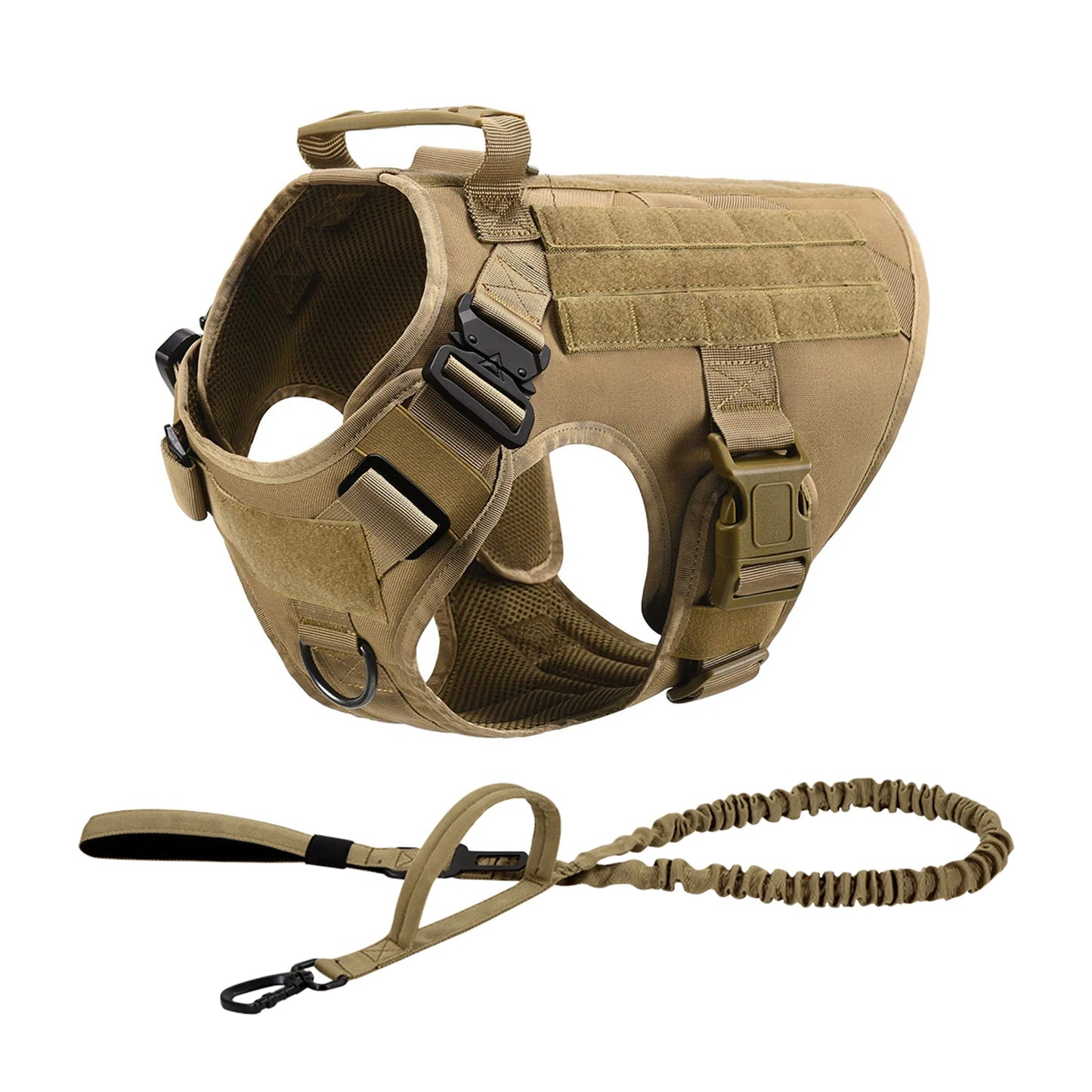 PETRAVEL Tactical Dog Harness With MOLLE Pouches For Medium Large Dogs