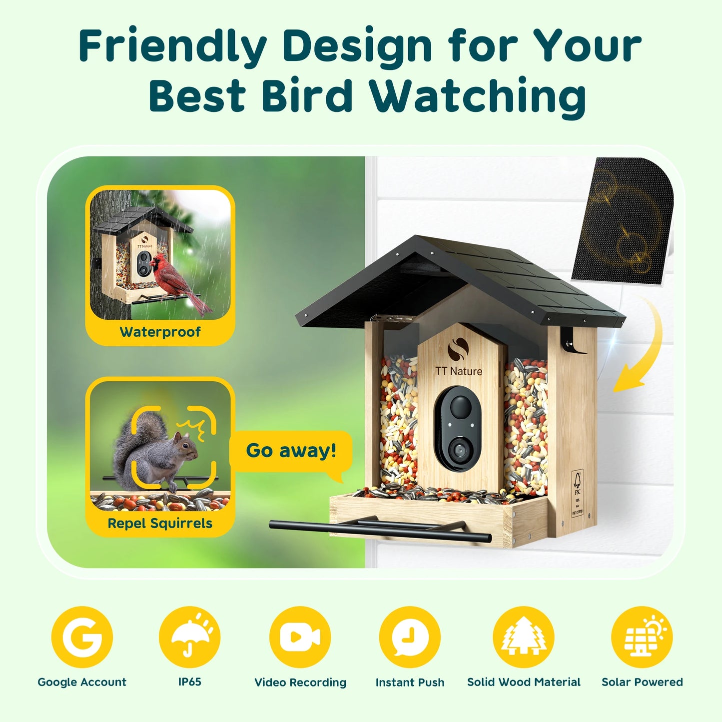 Bird Feeder With Camera Smart Birdhouse AI Identifies 10000 Plus Species