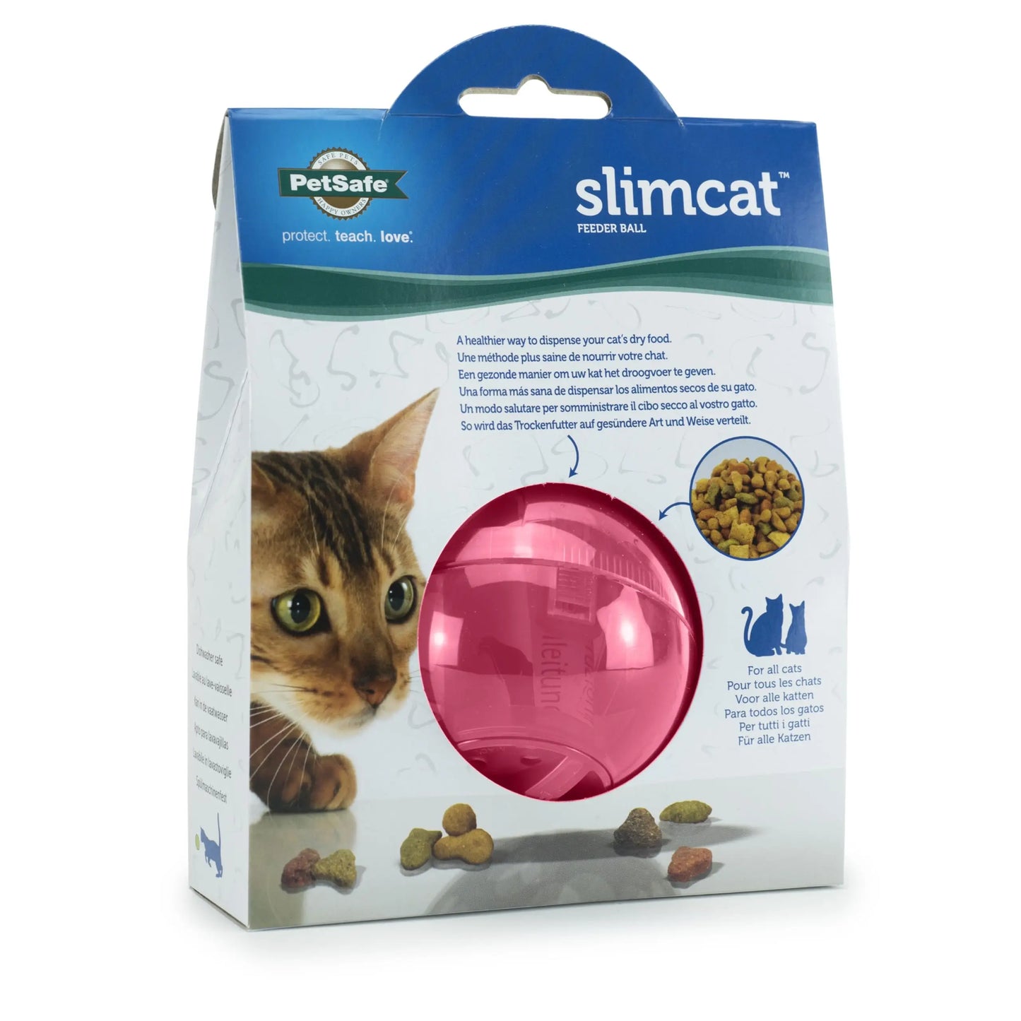 Feeder Ball - Interactive Game for Your Cat - Fill with Food and Treats - Green