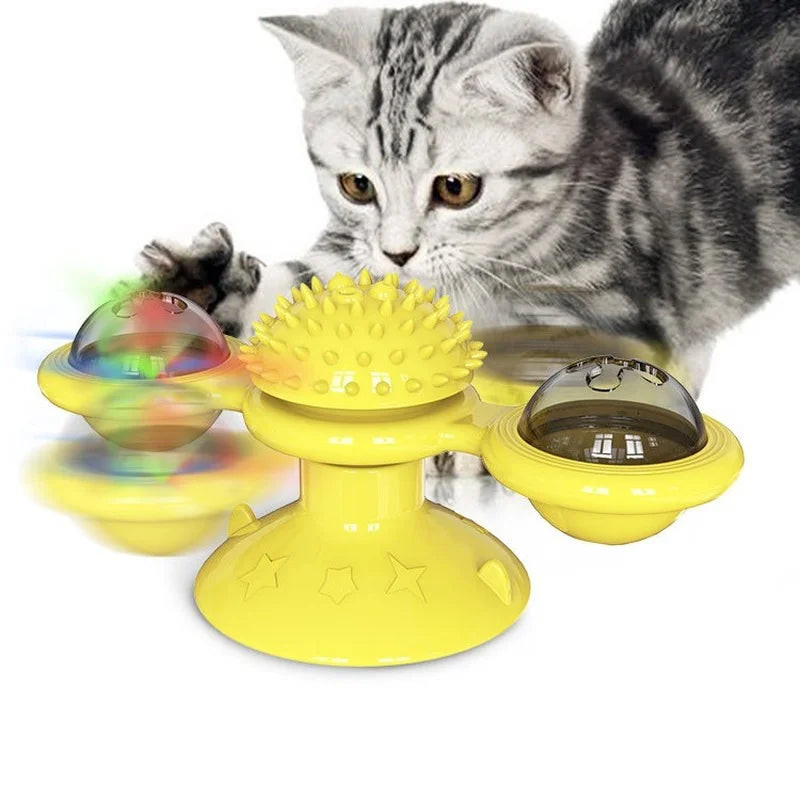 Windmill Interactive Puzzle Cat Toy Whirligig Turntable