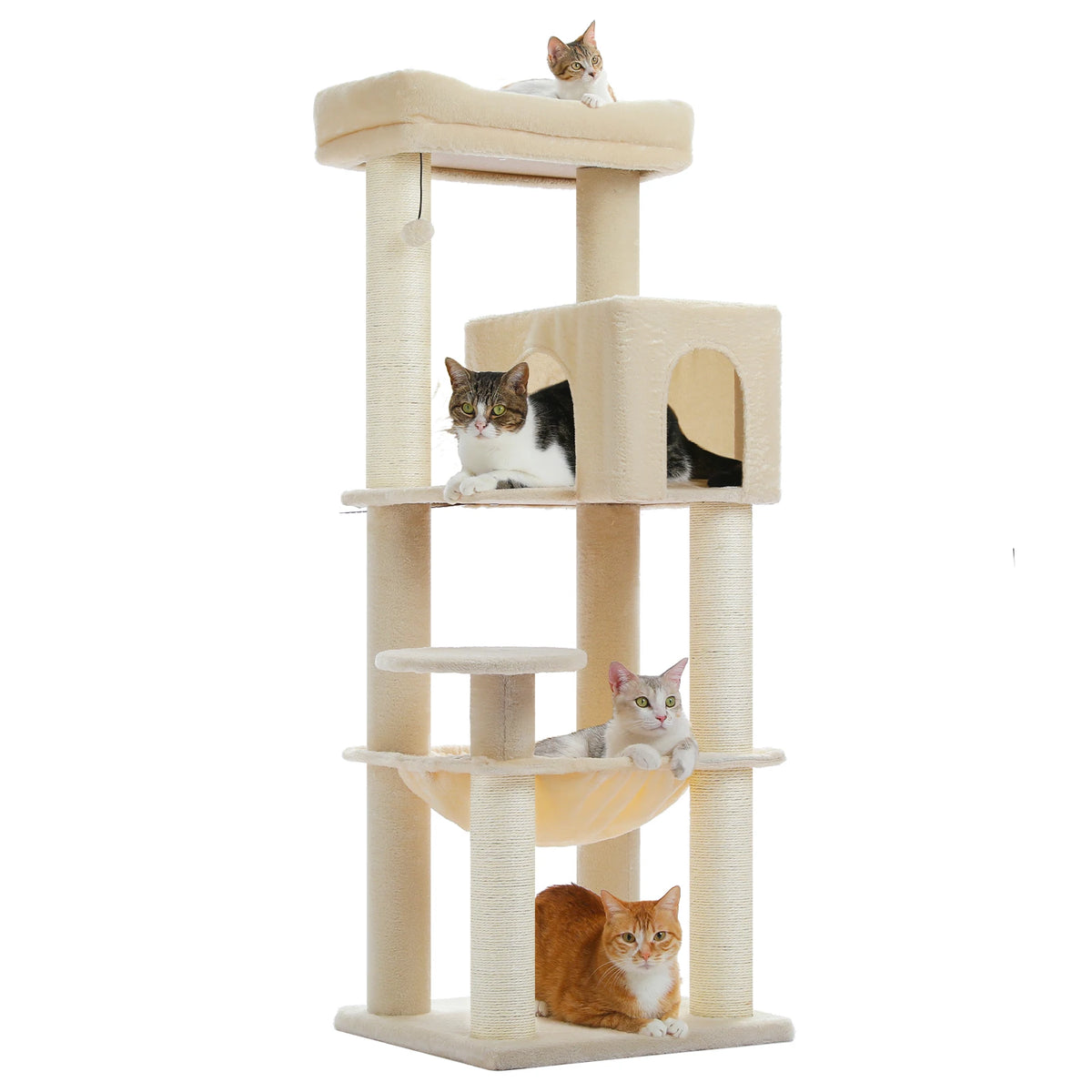Pawz Road Heavy Duty Cat Tower Hammock Plush Scratching Post