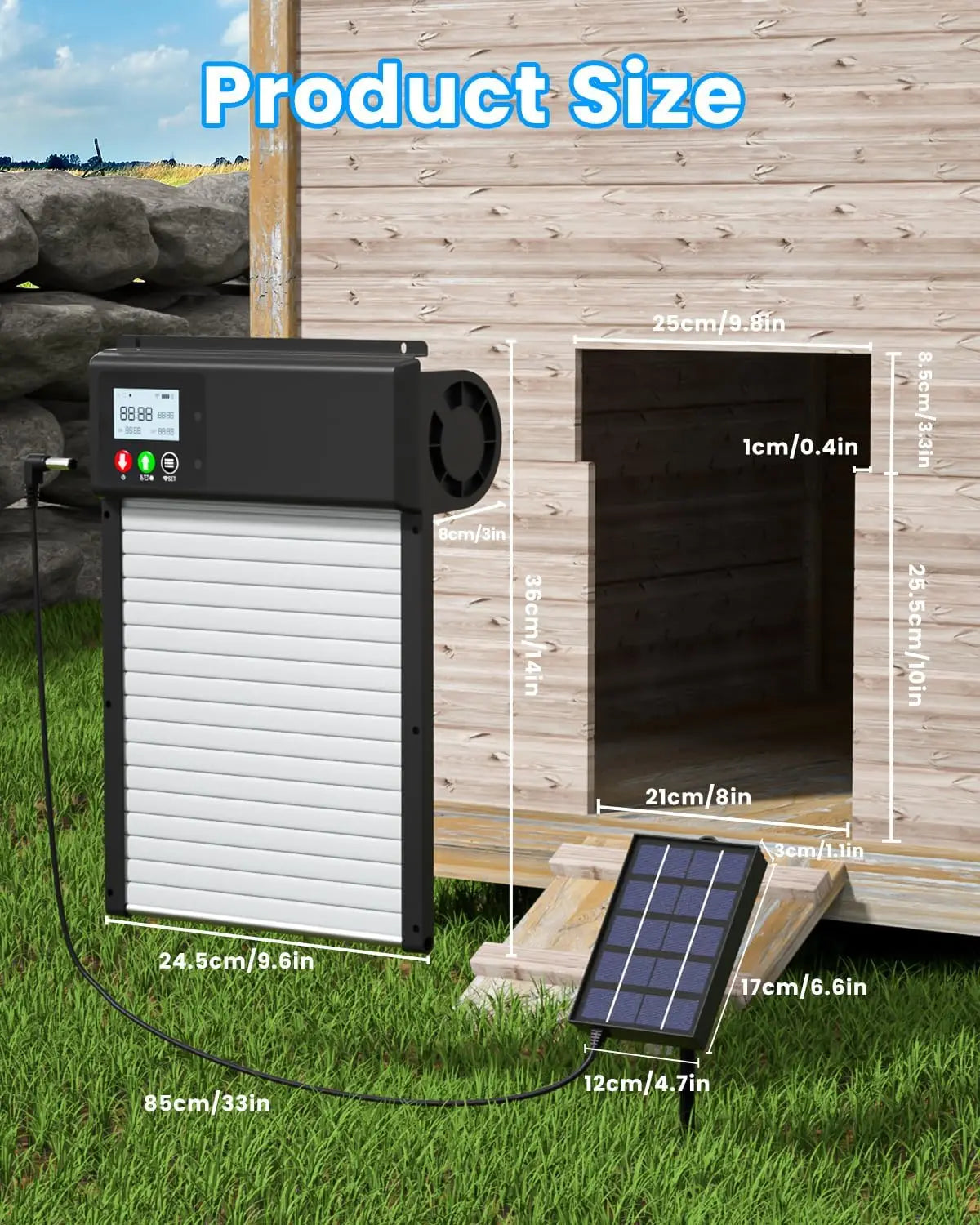 WiFi Automatic Chicken Coop Door Opener With 8000mAh Battery Timing Light Sensor