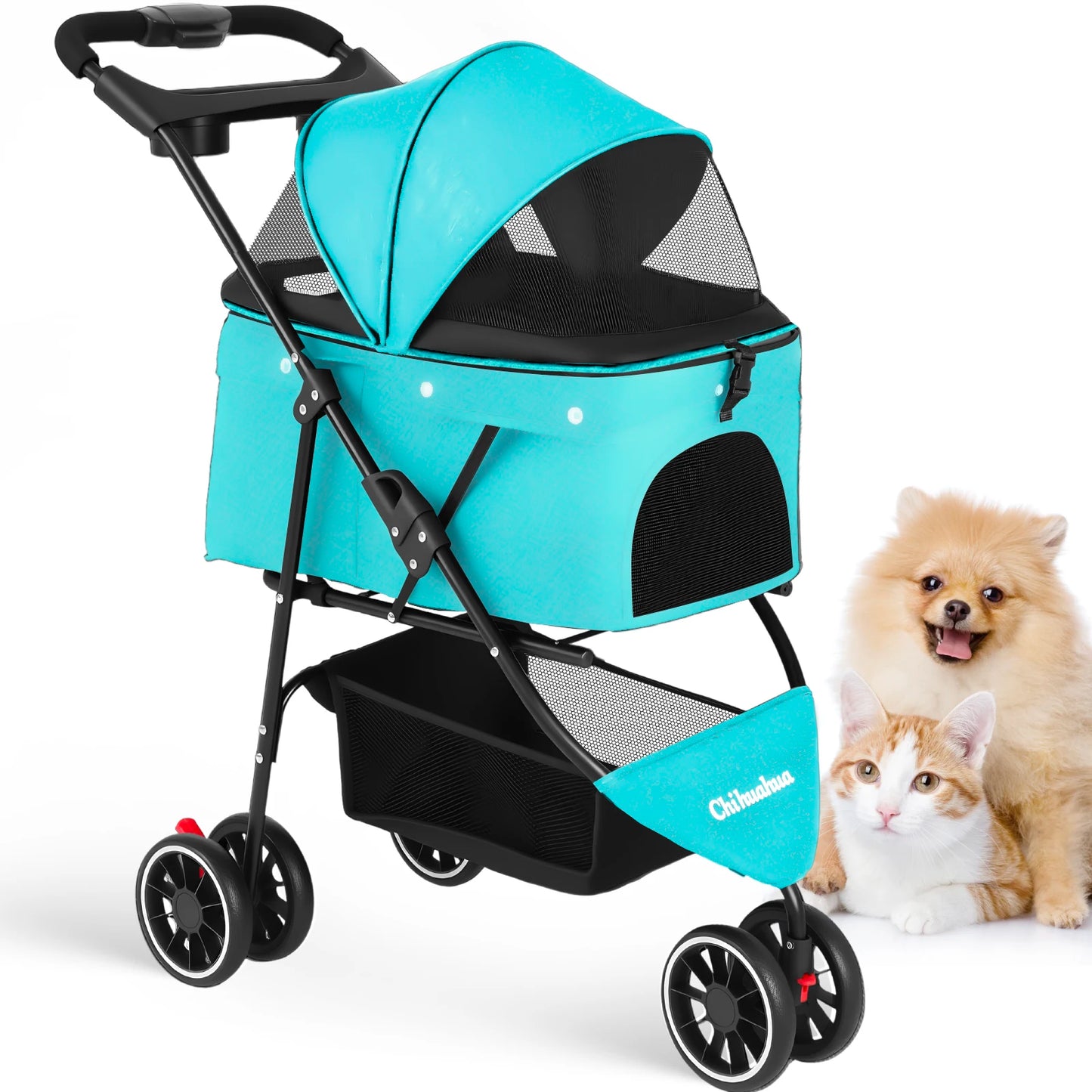 CHIHUAHUA Pet Stroller for Cats and Dogs Portable Foldable Carrier