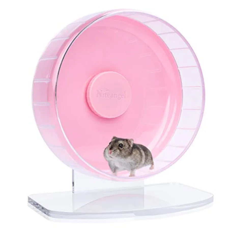 Super-Silent Hamster Exercise Wheels - Quiet Spinner Hamster Running Wheels with Adjustable Stand for Hamsters Gerbils Mice Or