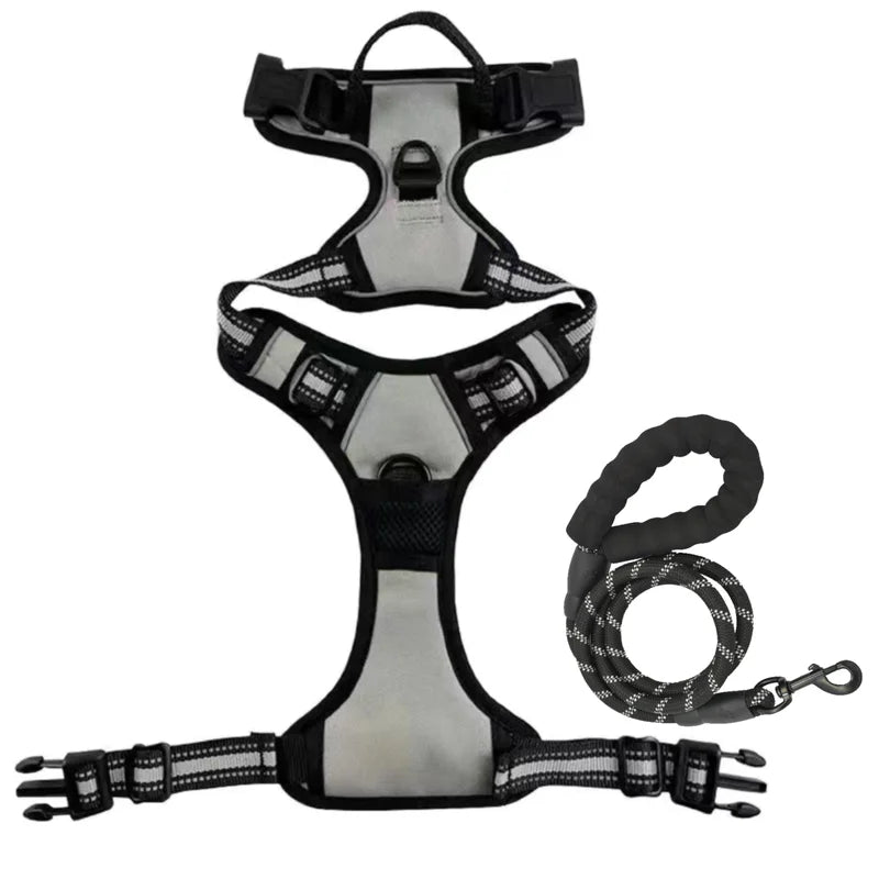 Dog Harness &   Training Leash No Pull Control Adjustable Large Handle Heavy Duty