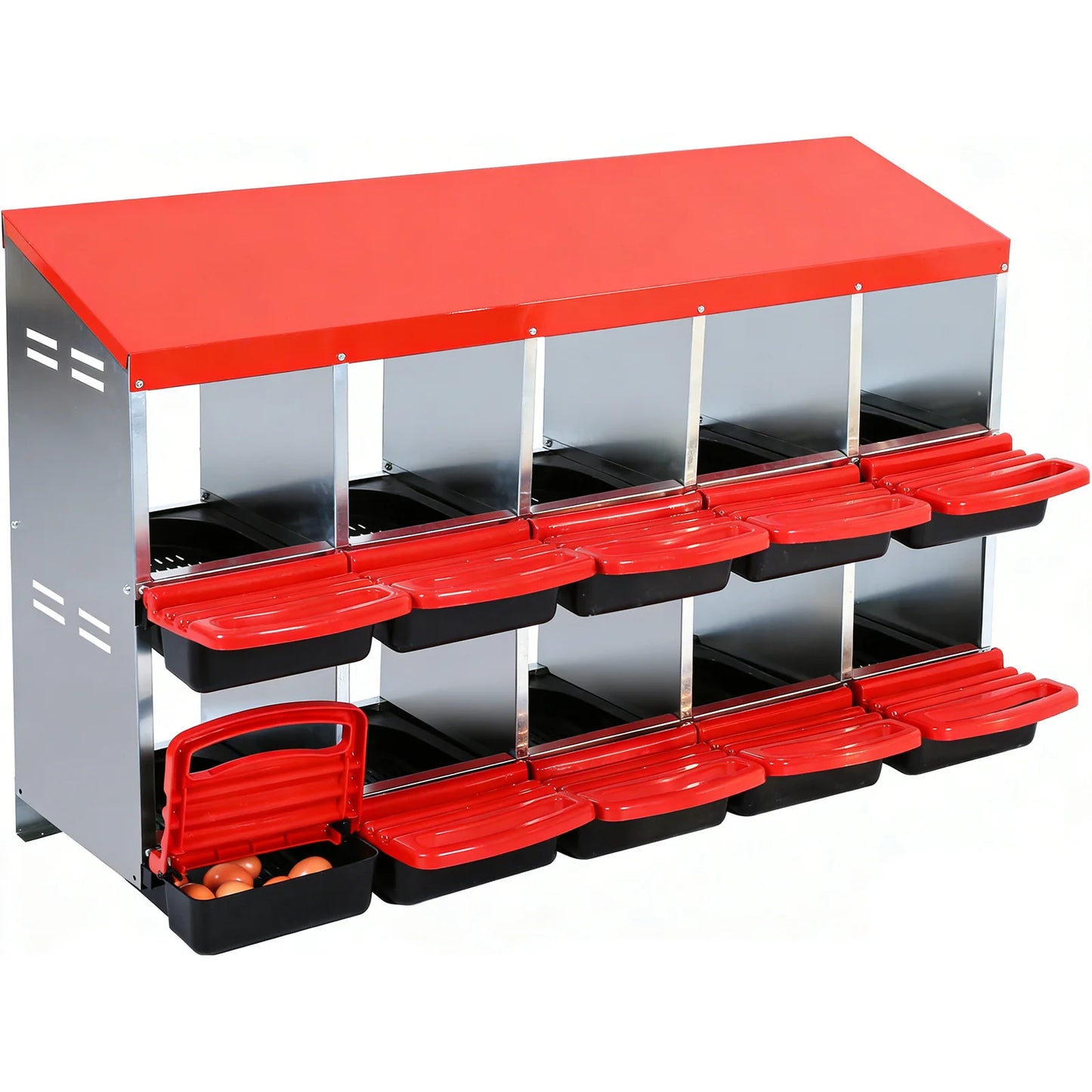 HiMISS Multi Compartment Chicken Nesting Boxes With Rollout Egg Collection