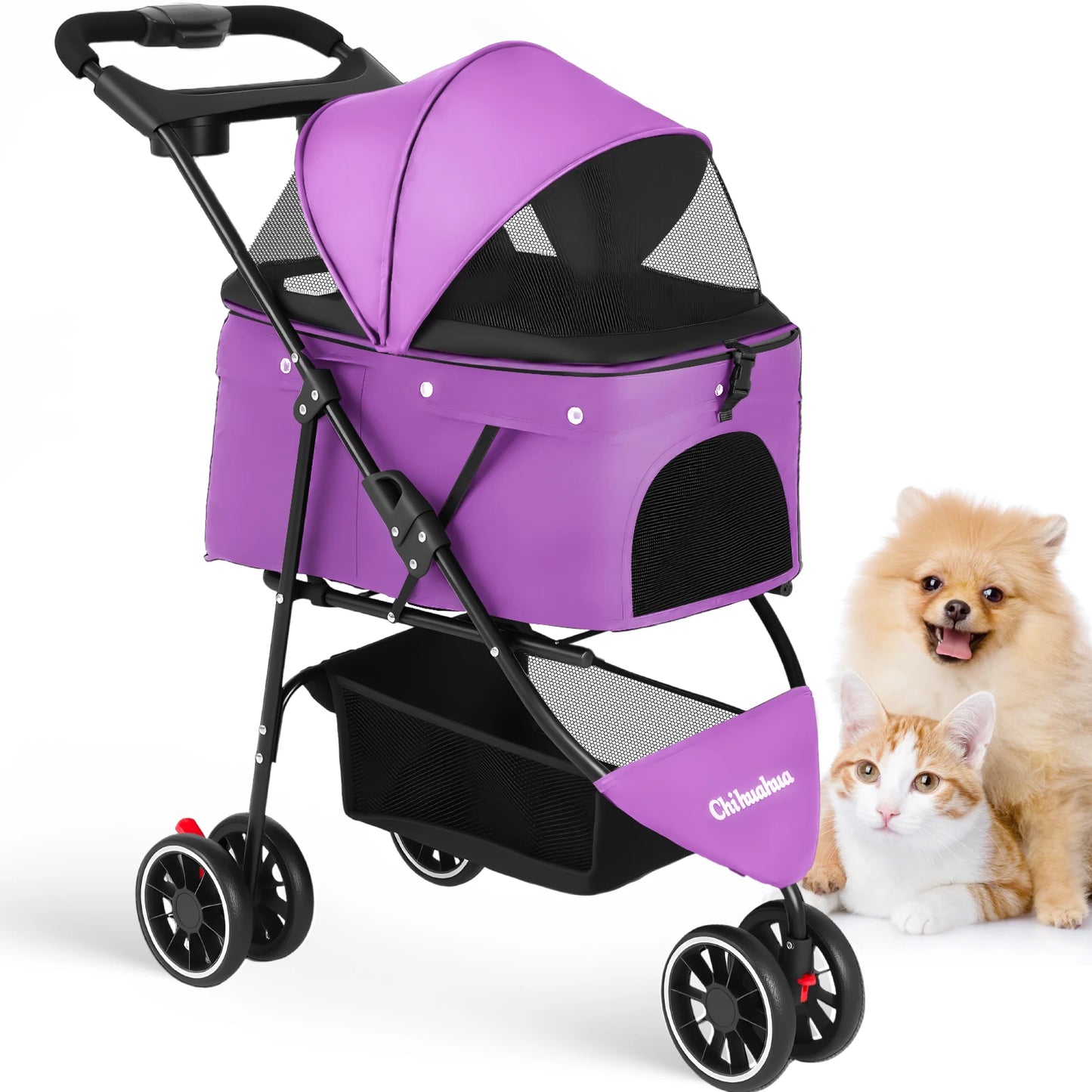 CHIHUAHUA Pet Stroller for Cats and Dogs Portable Foldable Carrier