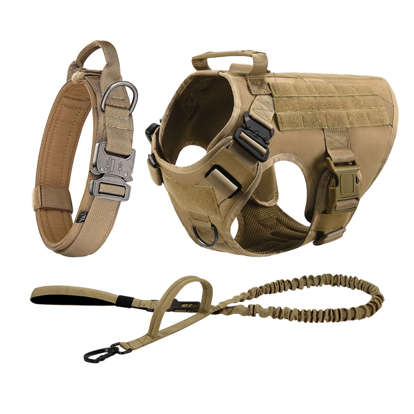PETRAVEL Tactical Dog Harness With MOLLE Pouches For Medium Large Dogs