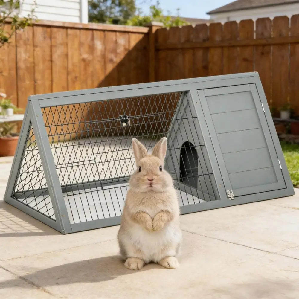 A-Frame Wooden Pet House For Small Animals Rabbits