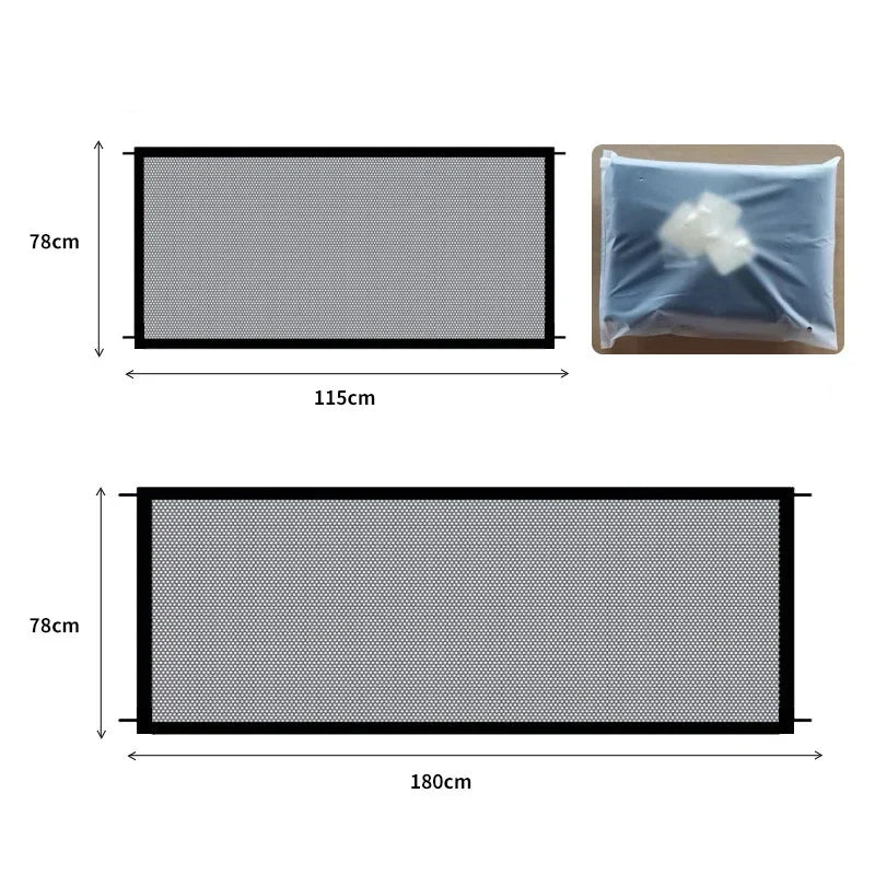 Dog Barrier Fence With 4 Hooks Folding Breathable Mesh Playpen