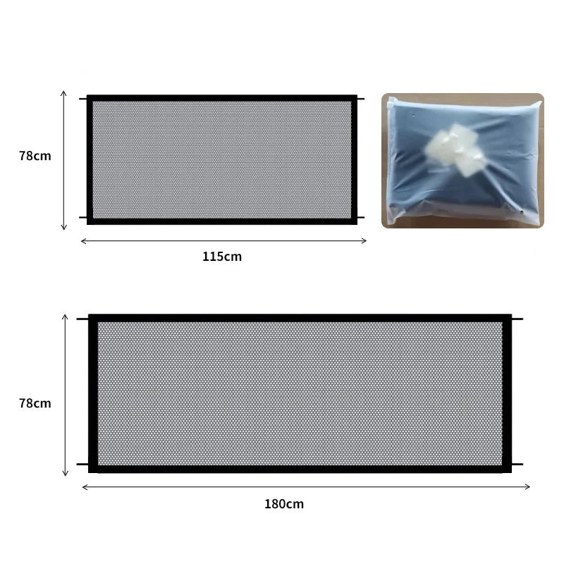 Dog Barrier Fence With 4 Hooks Folding Breathable Mesh Playpen