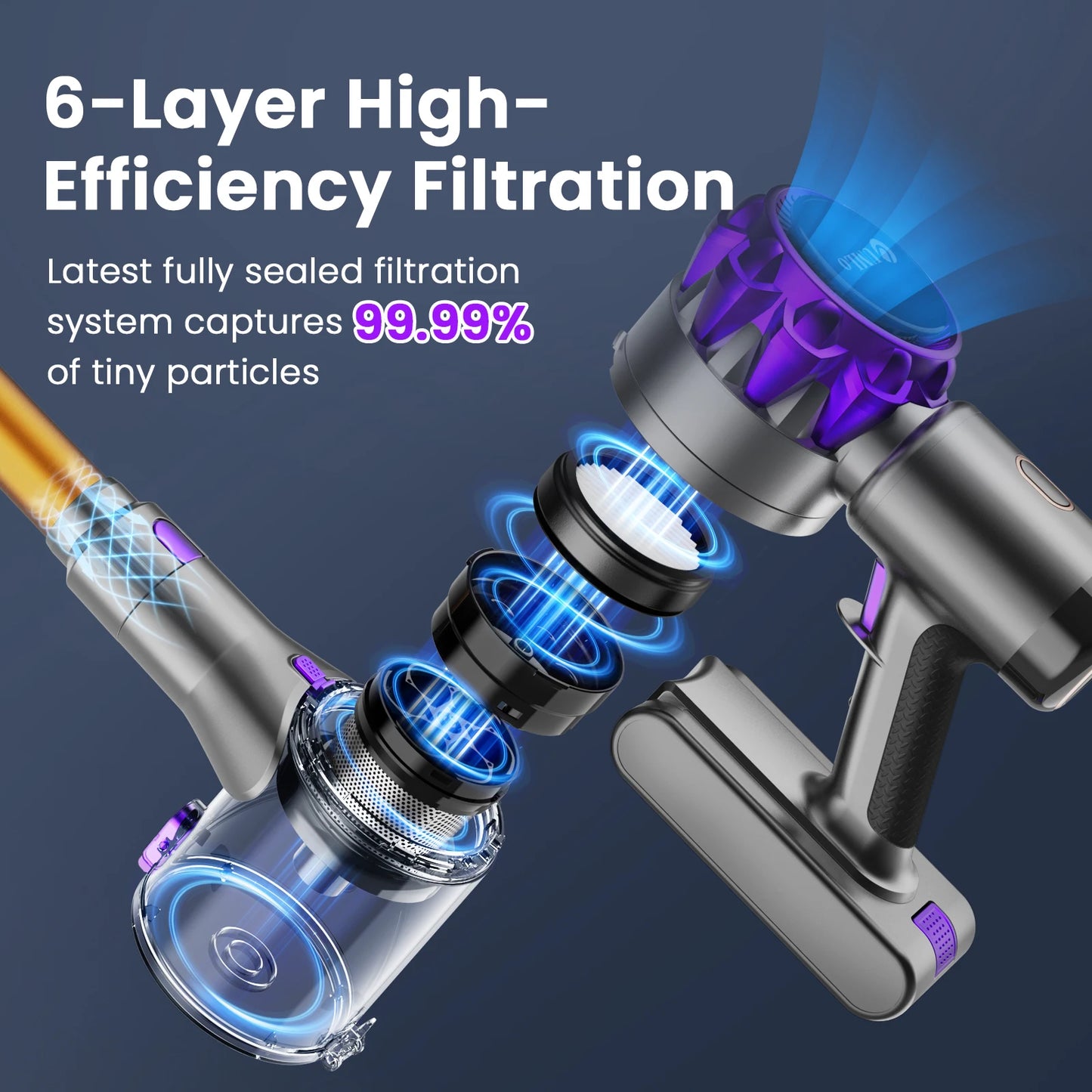 INSE YISORA Cordless Vacuum Cleaner 40Kpa 55 Min Run Time