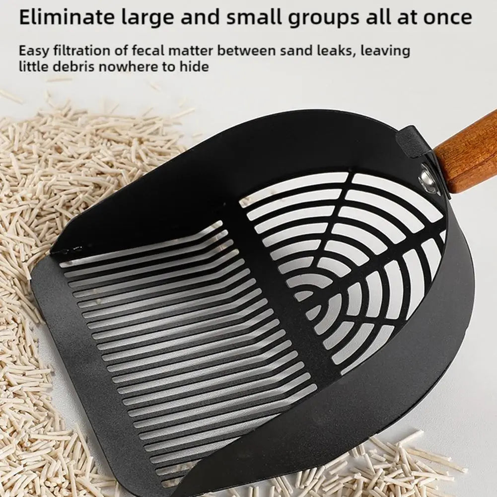 Sturdy Steel Cat Litter Scoop With Long Handle For Easy Cleanup