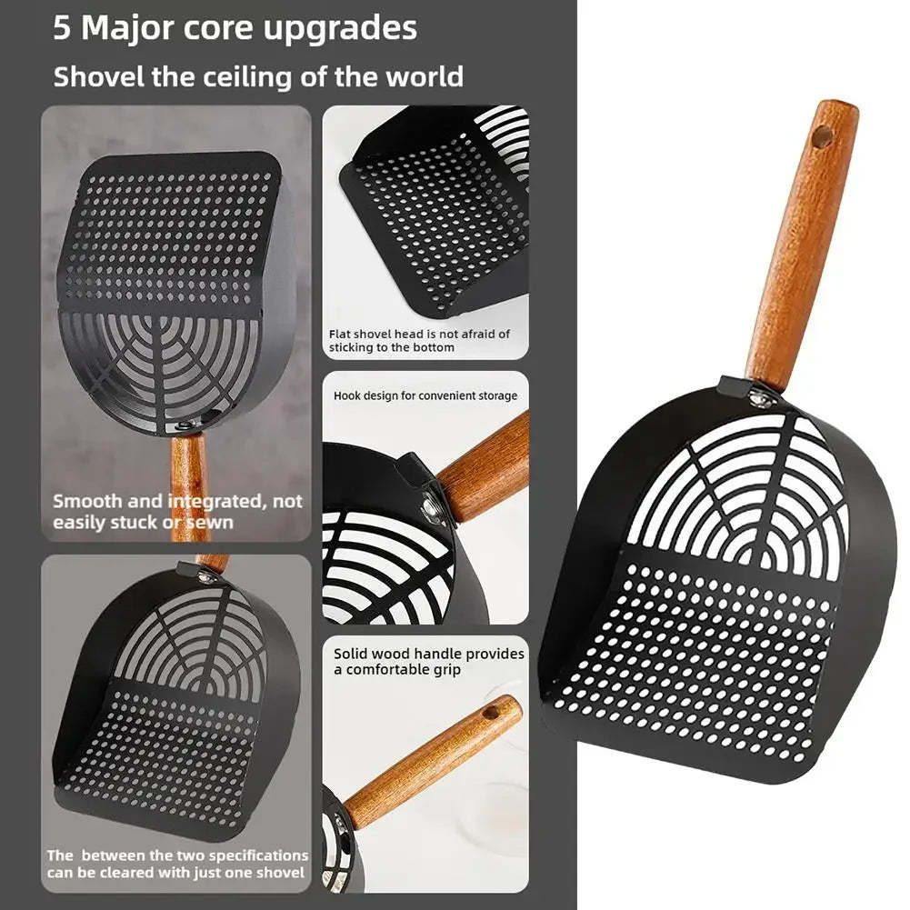 Sturdy Steel Cat Litter Scoop With Long Handle For Easy Cleanup