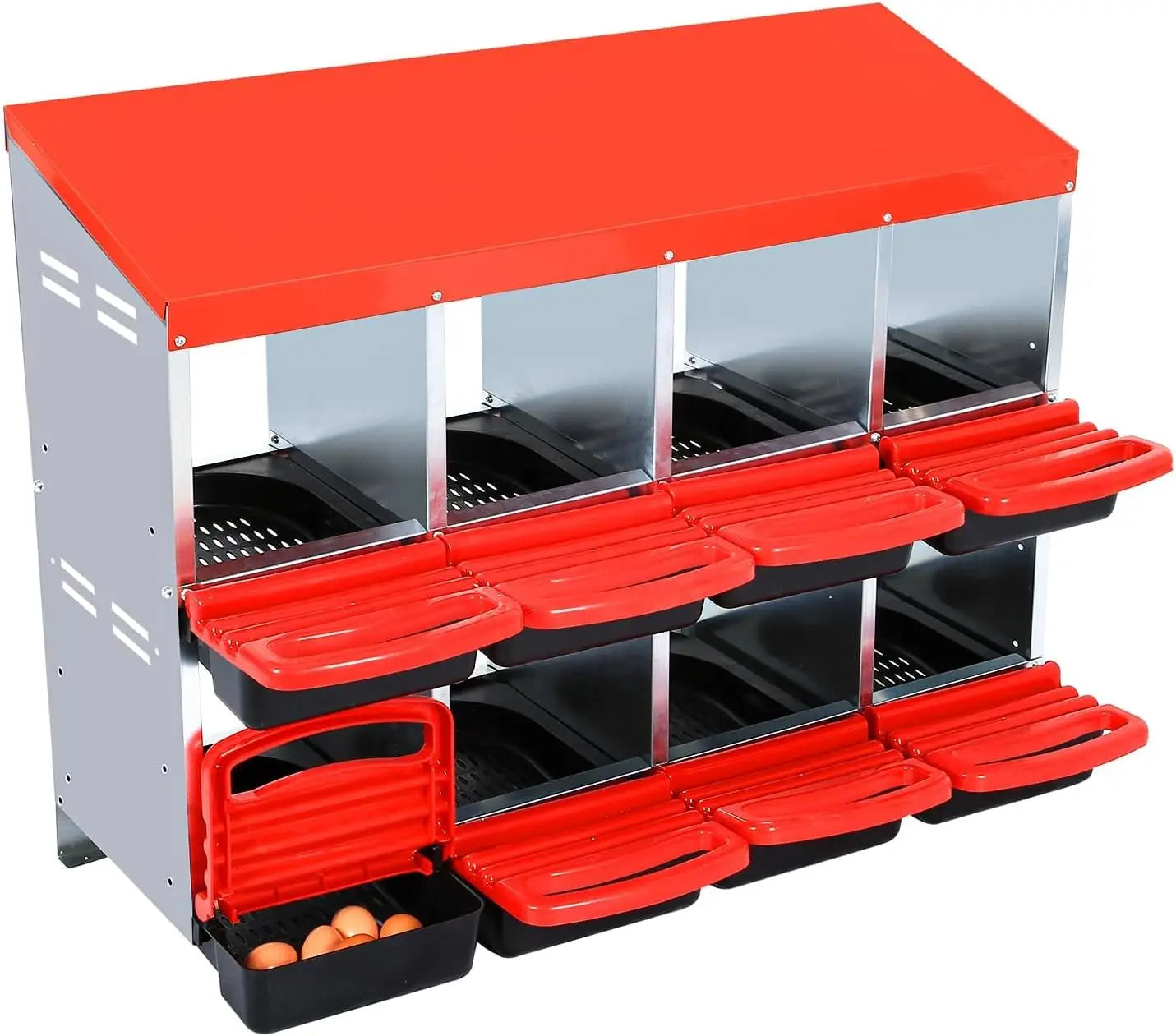 HiMISS Multi Compartment Chicken Nesting Boxes With Rollout Egg Collection