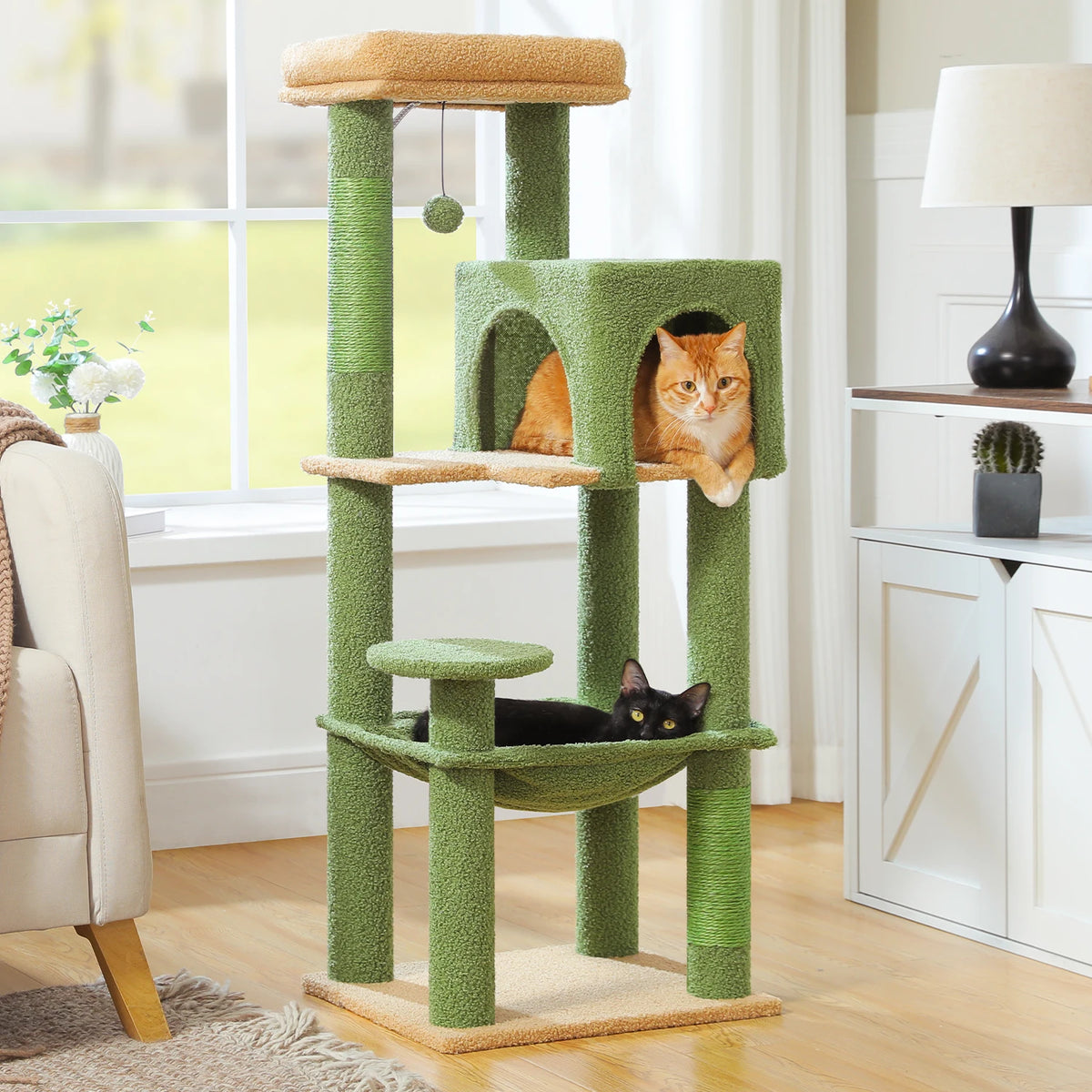 Pequlti Five Level Cat Tower With Sisal Scratching Post