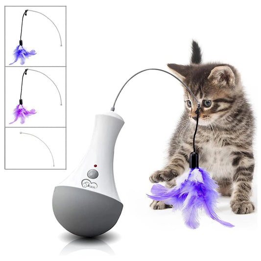 Kitten Interactive Feather Teaser Toy For Indoor Play And Exercise