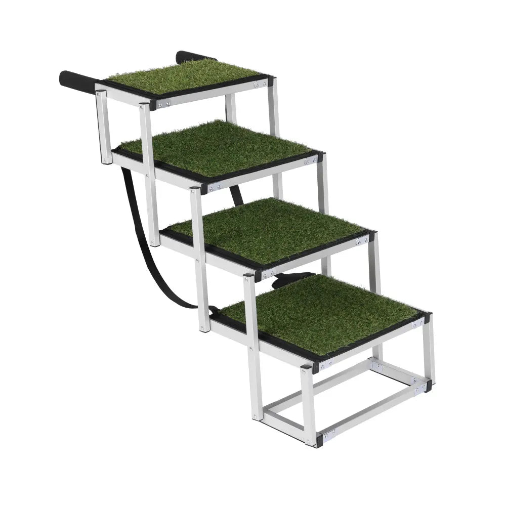 Aluminum Folding Dog Steps for Cars, 4-Step, Supports Up to 250 Lbs