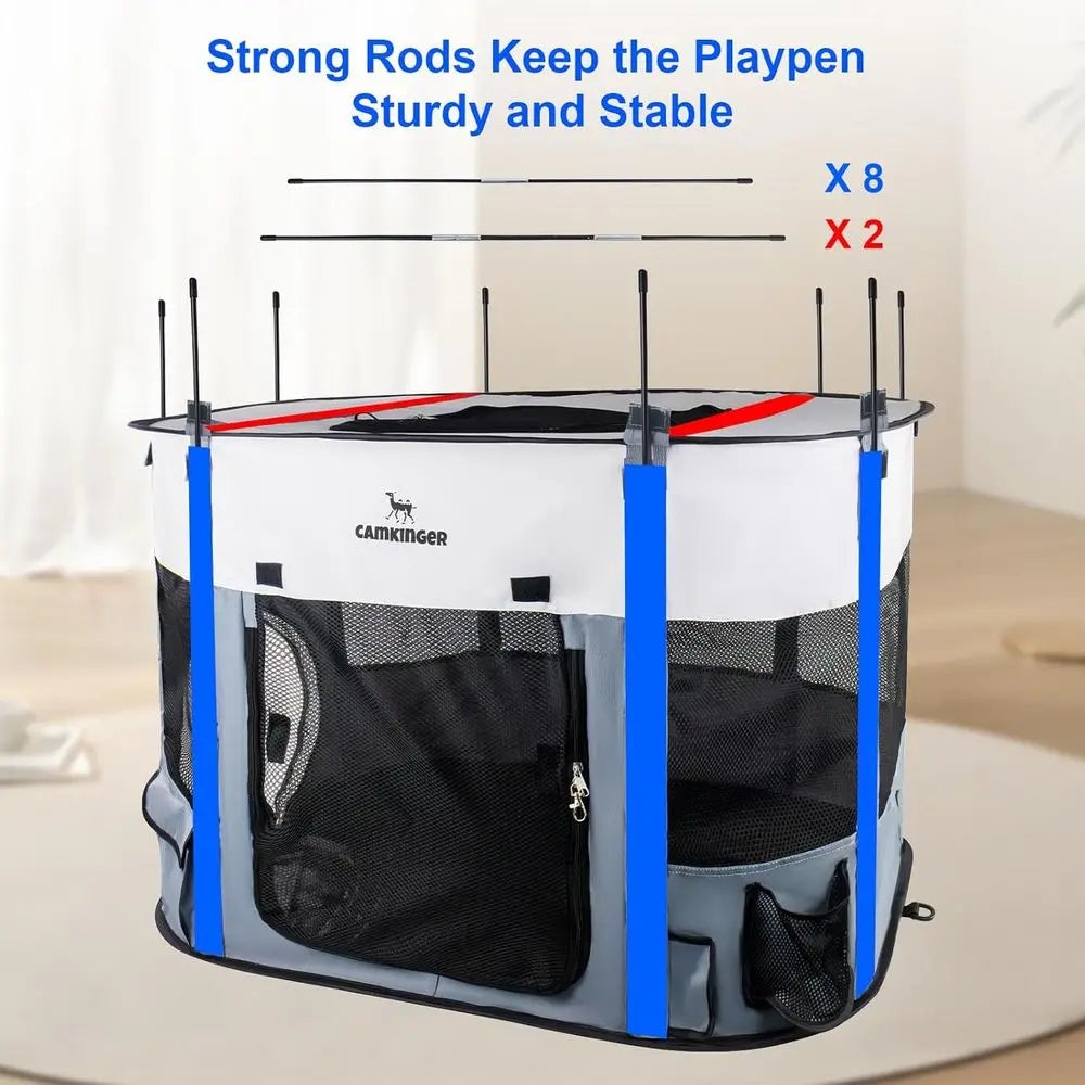 Indoor Outdoor Pet Playpen 2-In-1 Waterproof Dog Crate And Cat Enclosure