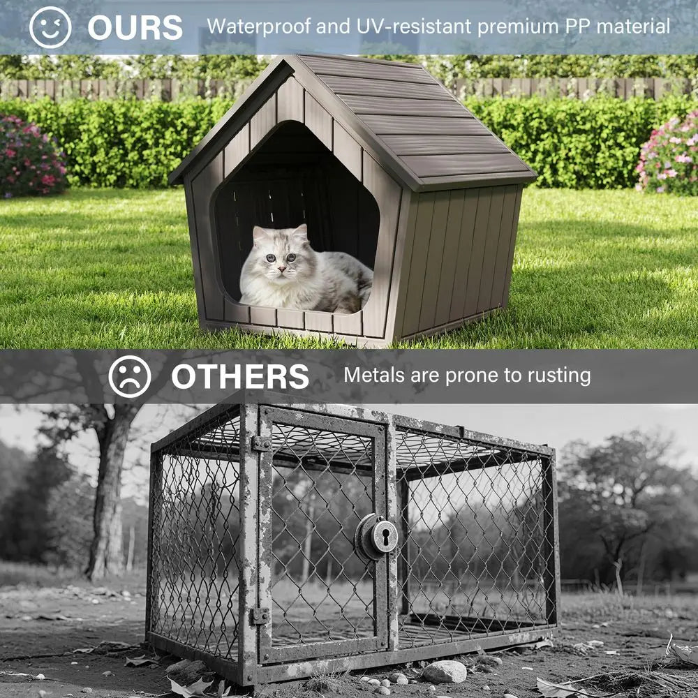 Outdoor Weatherproof Resin Cat House For Outdoor And Indoor Cats