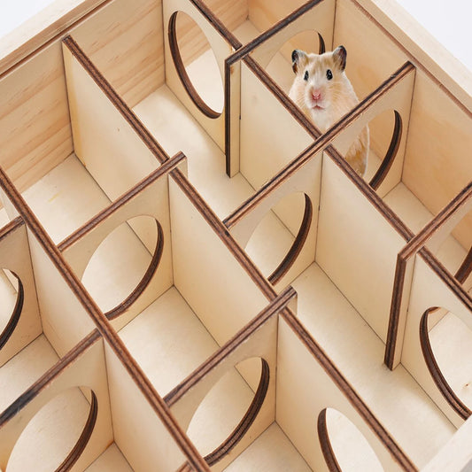 Natural Wood Hamster Maze Toy For Enrichment And Tunnels