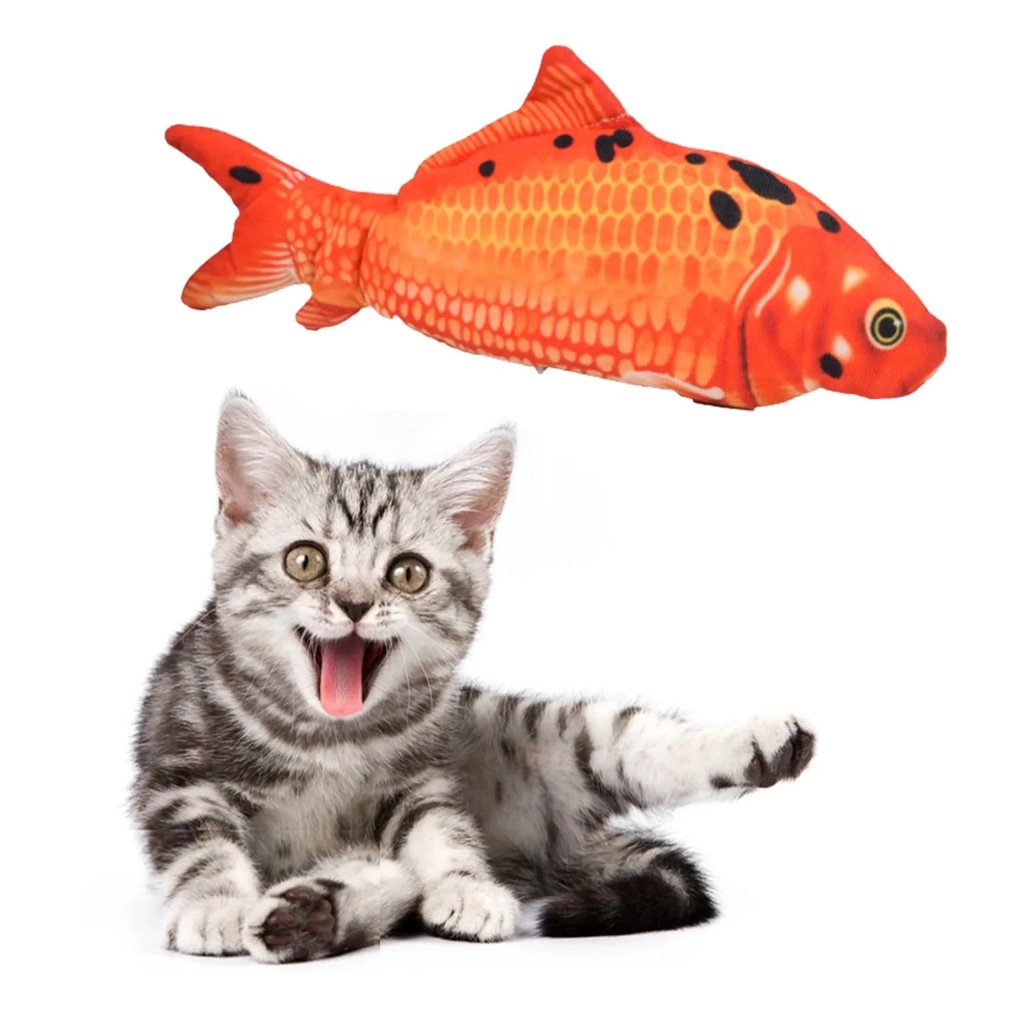 USB Rechargeable Floppy Fish Cat Toy, Interactive Realistic Fish For Cats