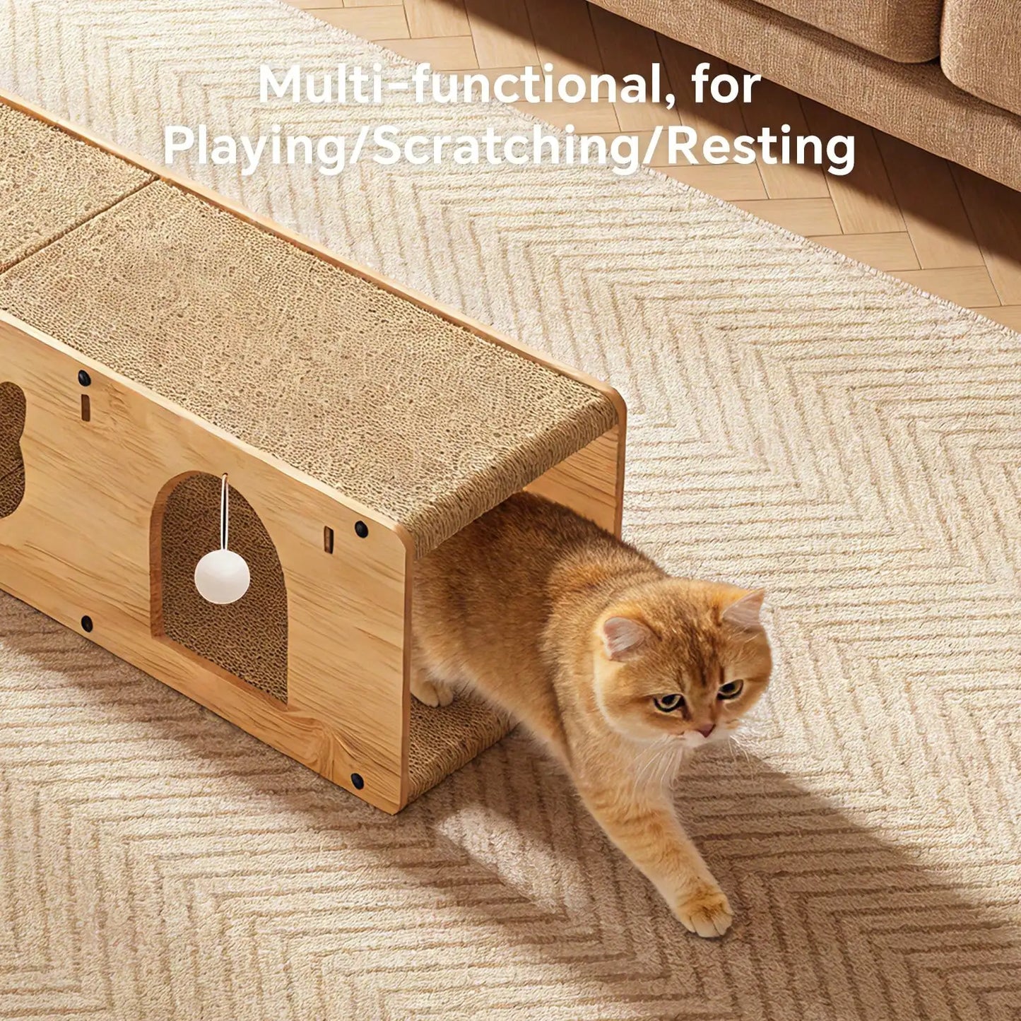 Cardboard Cat Scratcher House,  Corrugated Cat Scratcher For Indoor Cats, Extra Large Scratching Board Pad
