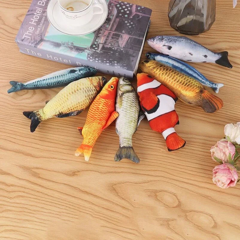 Cat Teasing Toy Simulation Fish Plush Chew Toy For Cats