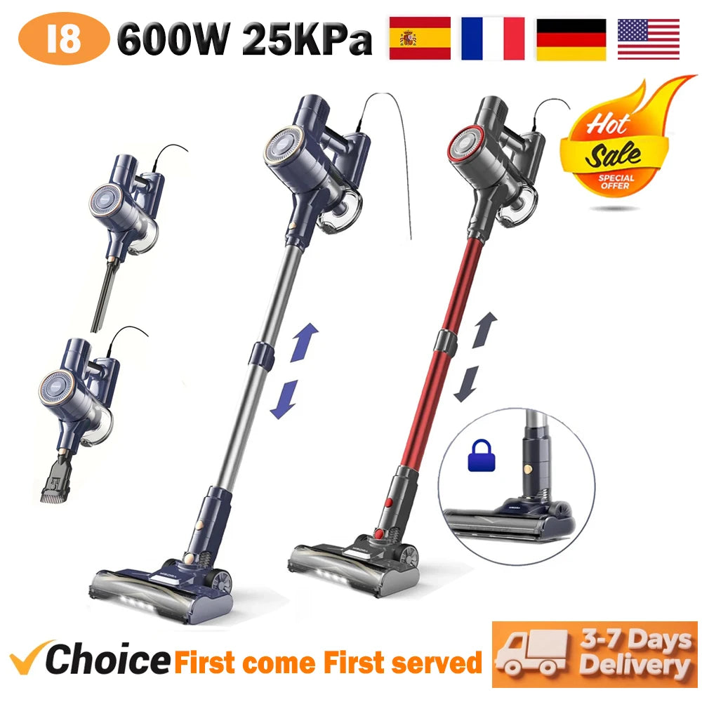 INSE I8 Corded Stick Vacuum 25KPa 600W 6 In 1 Lightweight Cleaner