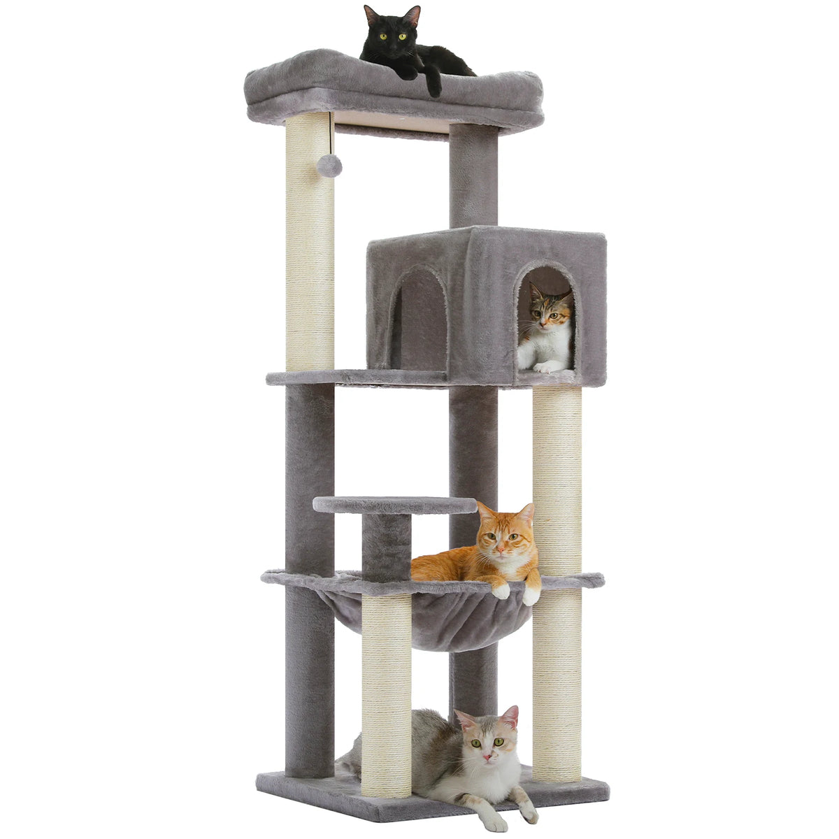 Pawz Road Heavy Duty Cat Tower Hammock Plush Scratching Post