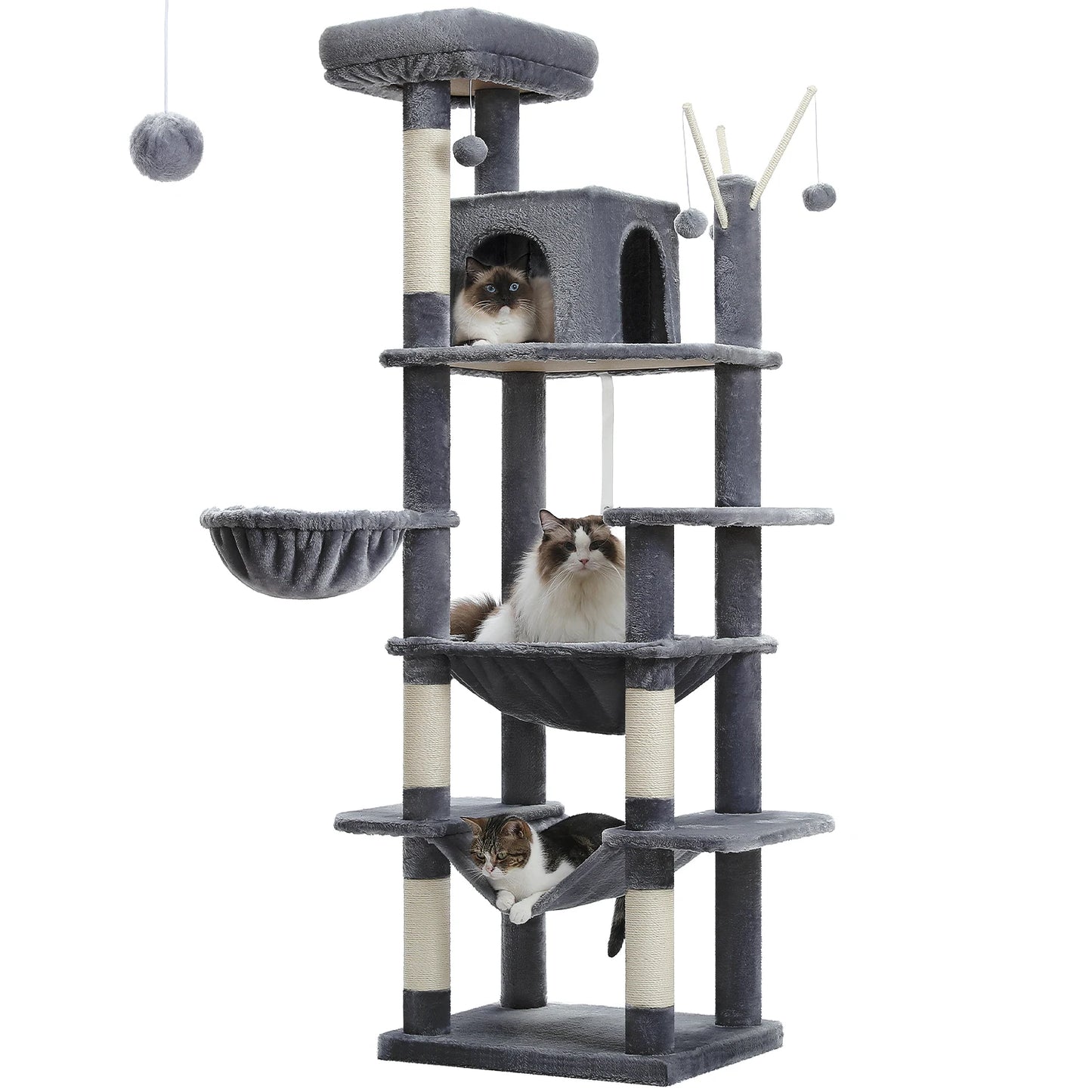 PAWZ Road Cat Tree Tower With Multi Level Plush Condo Scratching Posts