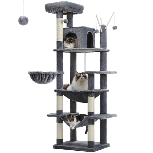 PAWZ Road Cat Tree Tower With Multi Level Plush Condo Scratching Posts