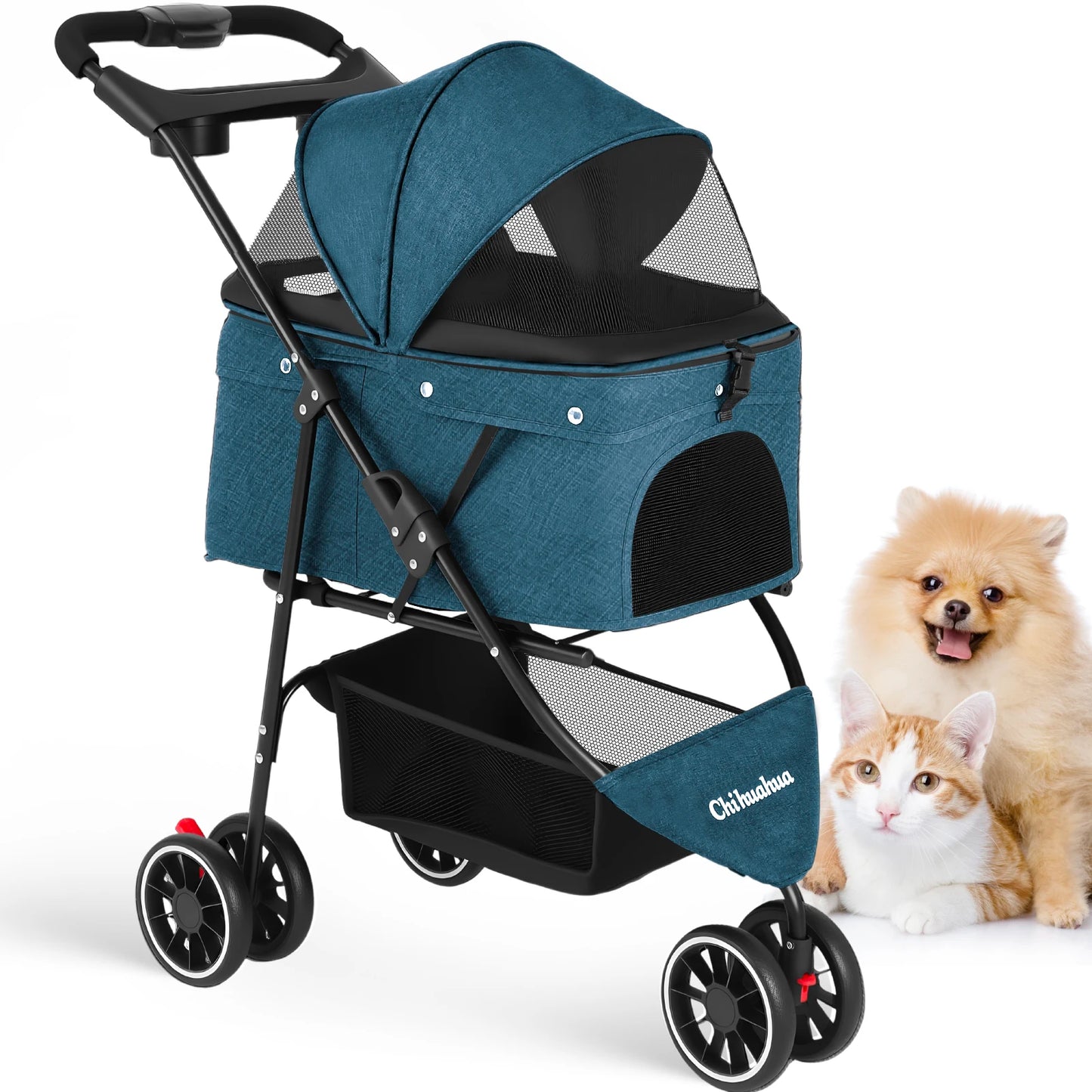 CHIHUAHUA Pet Stroller for Cats and Dogs Portable Foldable Carrier