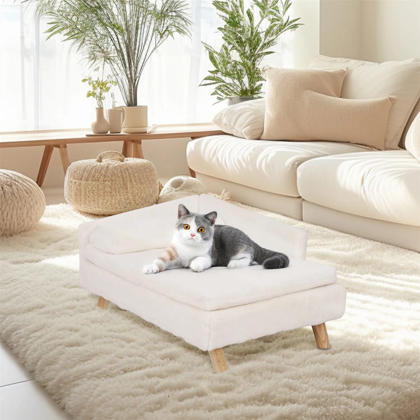 Bingopaw Waterproof Raised Pet Sofa Bed Lounger For Dogs And Cats