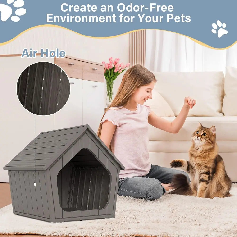 Outdoor Weatherproof Resin Cat House For Outdoor And Indoor Cats