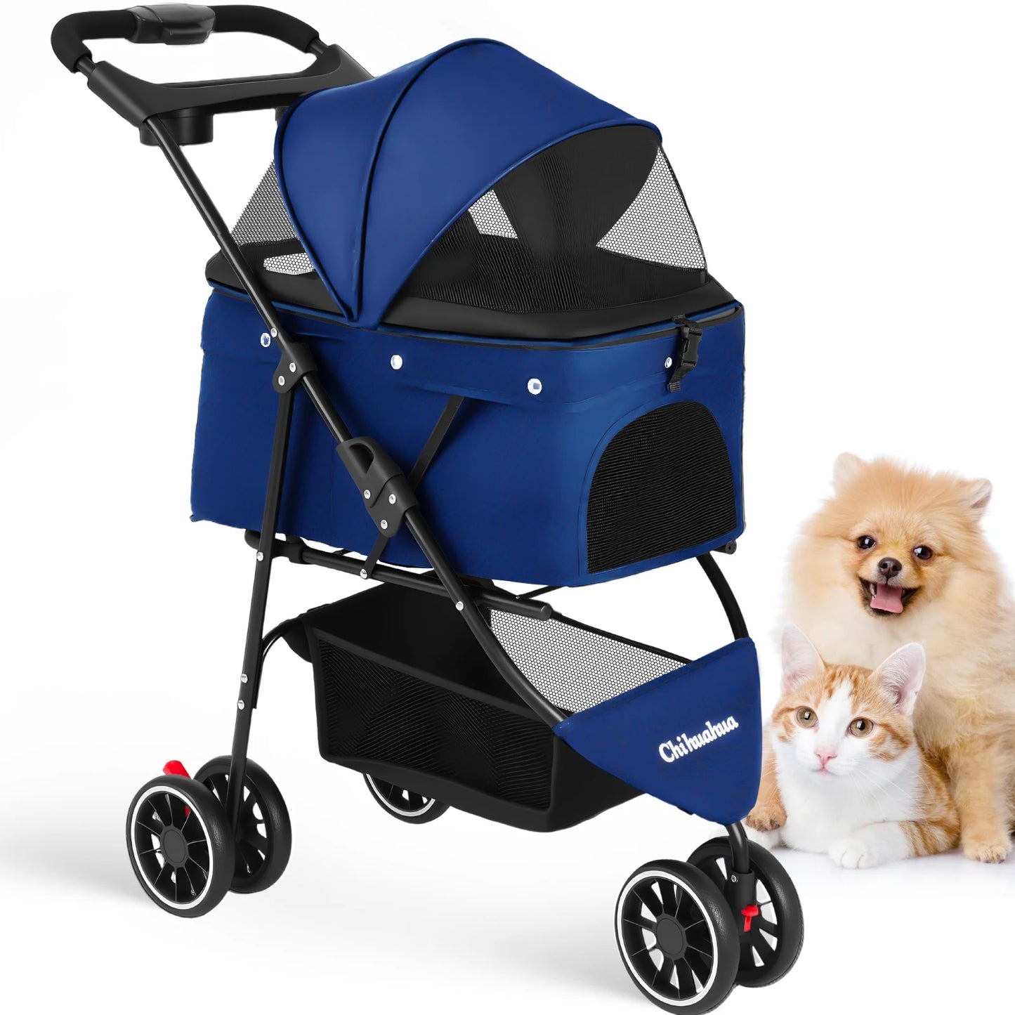CHIHUAHUA Pet Stroller for Cats and Dogs Portable Foldable Carrier