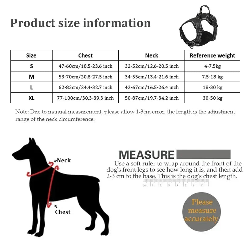 Nylon Reflective Adjustable No Pull Dog Harness Vest For All Dogs