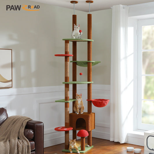 PETEPELA CN Cat Tree Floor to Ceiling Tower With Hammock