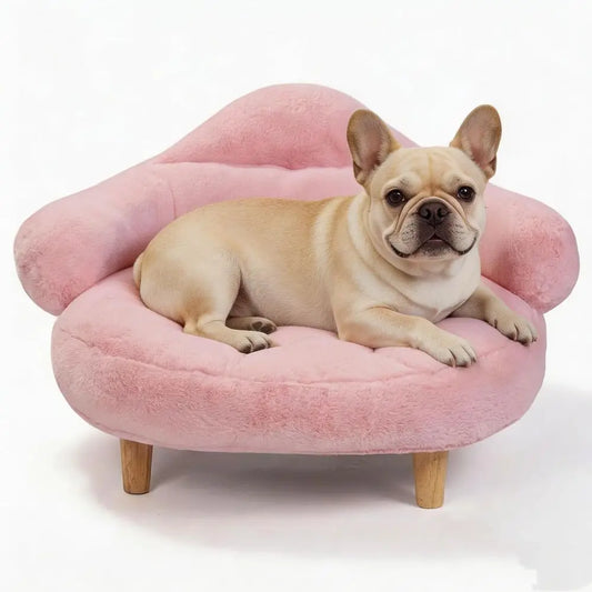 Elevated Dog Bed With Washable Cover And Sturdy Wood Legs