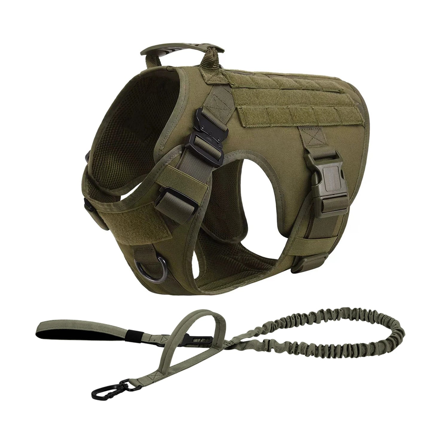 PETRAVEL Tactical Dog Harness With MOLLE Pouches For Medium Large Dogs