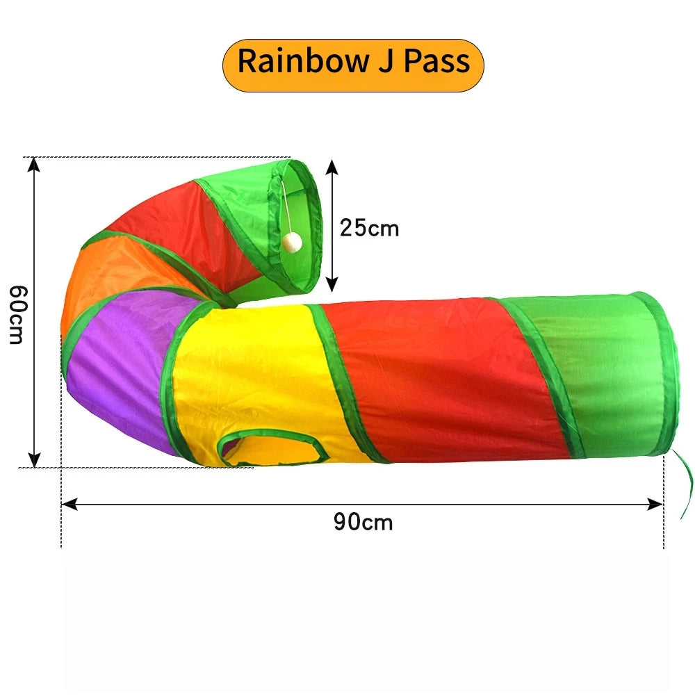 Foldable Cat Tunnel Toy For Indoor Play Breathable Cloth