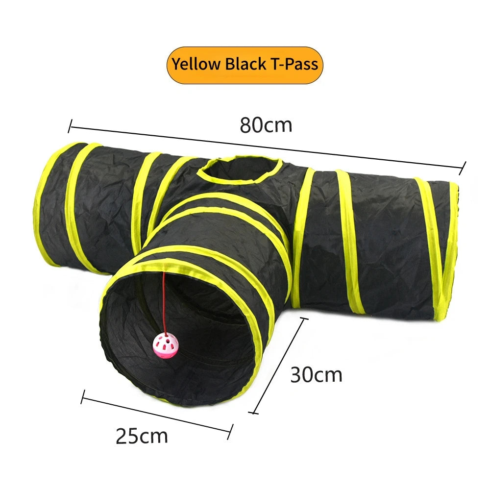 Foldable Cat Tunnel Toy For Indoor Play Breathable Cloth