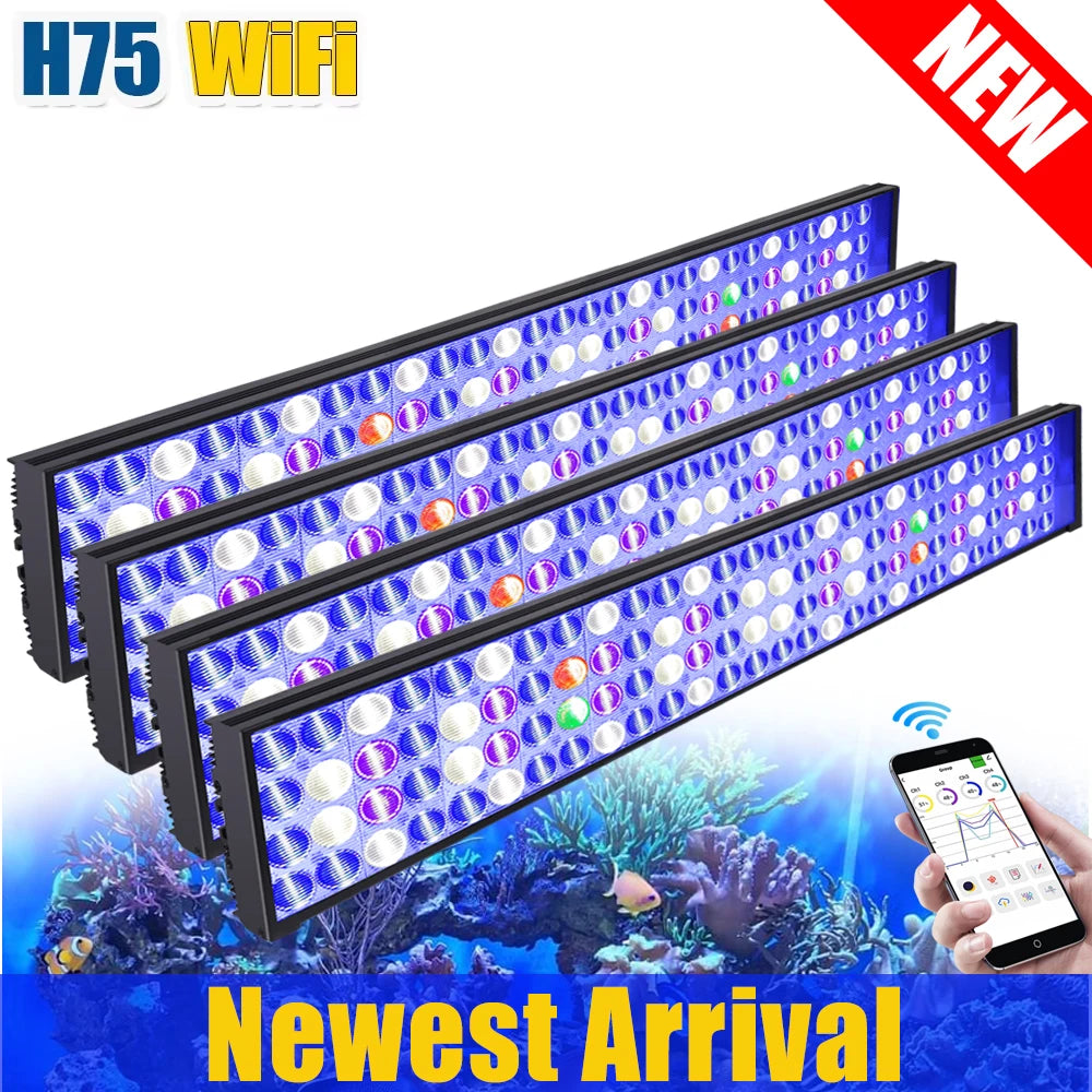 PopBloom WiFi Aquarium Light Full Spectrum For Reef Tanks