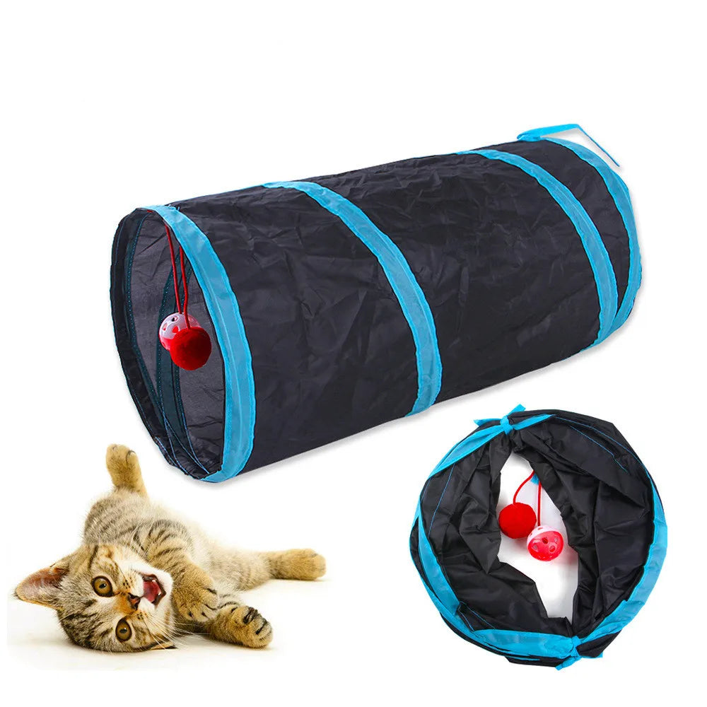 Foldable Cat Tunnel Toy For Indoor Play Breathable Cloth