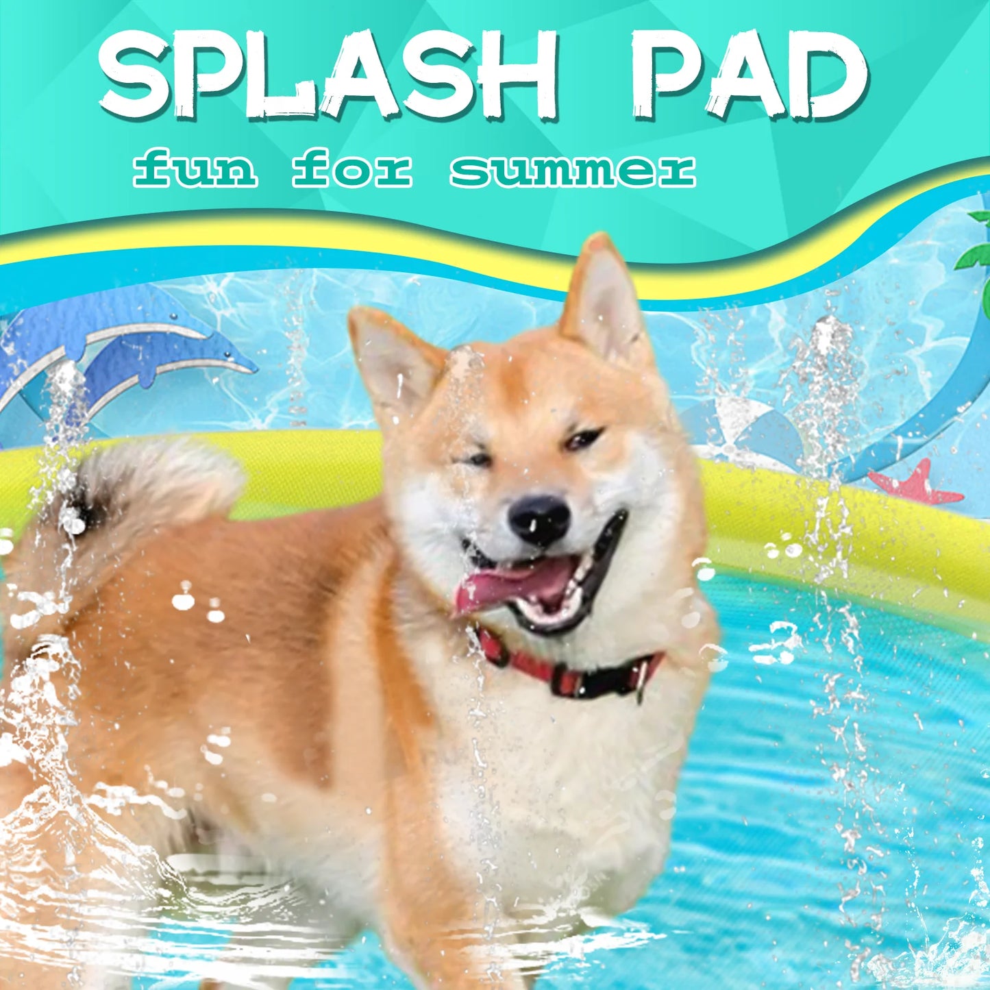 Dog Splash Pad Non Slip Outdoor Water Toy For Pets
