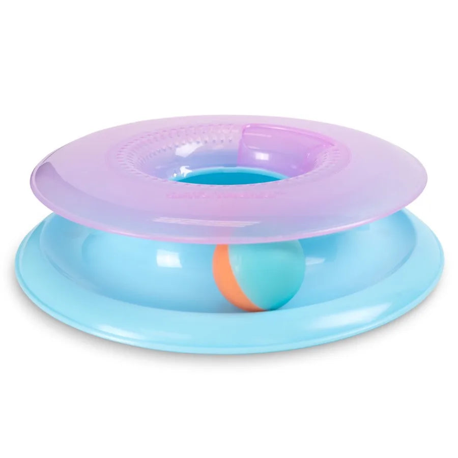 Meowsome Infinity Ball Track for Cats, Figure-8 Shaped, Compatible with 2-in-1 Topper Toys, Blue