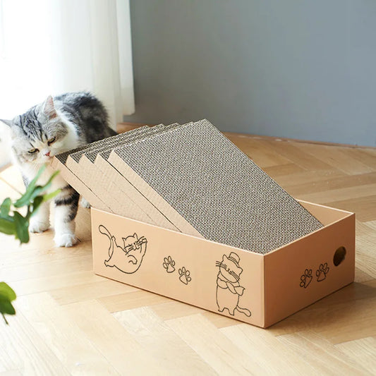 CZBNYX Five Pack Corrugated Cardboard Cat Scratch Boards Double Sided